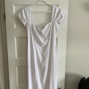 New Abercrombie & Fitch Clean Off-the-Shoulder Midi Dress Large Petite